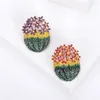 Broscher emalj kaktus blomma brosch växt stift för kvinnor smycken kappa klädklänning lapel stift tillbehör gåvor