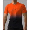 Męskie koszulki Męskie T-shirt styl gradientu Wzór druk męski wygodna elegancka koszulka z krótkim rękawem Szybkie suszenie Owwrotne odzież TOPSL2404