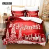 Sets Red Weihnachtsbettwäsche Set Duvet Cover Set 3D -Bettwäsche Digitale Druckbett Leinen Queen -Size -Bettwäsche -Set Modedesign