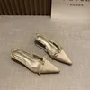 Casual Shoes Water Diamond Buckle Bow Knot Temperament Baotou Sandaler Women's 2024 Summer Extern Wearing Point Sip High Heels