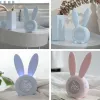 Clocks Cartoon LED Digital Alarm Clock Electronic LED Display Sound Control Rabbit Night Lamp Desk Rechargeable Alarm Clock Digital