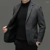 Mäns kostymer 2024- Fashion Gentleman Slim Italian Style Casual Young Business No-ironing medelålders ull män blazer liten kostym