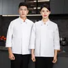 grijze chef -kok uniform lange mouw kok kok kok jas t -shirt bakker werk uniform ober restaurant el kleding vrouwen 240412