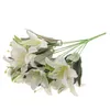 Decorative Flowers Lily Bouquet Artificial Outdoor Ornament Delicate Lifelike Silk Cloth Fake Realistic Bride Simulation
