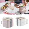 Japanse stapelbare traditionele sets serviesgoed Bento Box 2tier lunch met verstelbare riemtasiekgrens Bowl LEAKBREEFT LUNCHTInNERWARE DHCBY DINING