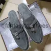 Loro piano lp casual tofflor designers skor kashmir mjuka kvinnors sandaler toppkvalitet platta loafers hög elastisk nötkött sen 3542 designer sandal