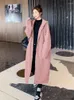 Kvinnors dike rockar 2024 Autumn Winter Women Long Coat Office lady casual dragkedja utkläder ärmjackor huva maxi klänning