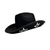 Beretti Cappello da cowboy Western Style Ladies Retro Trendy Accessori per visiera a cinque punti Dick Star Dome Party Q9z2