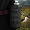 Bolsas Botella de agua táctica Bolsa Multifunción Ajuste al aire libre Sistema de Drawab Drawab Drawab Molly unido a otro diseño de orificio de nylon de engranaje Negro