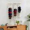 RACKS BOHO HANDWOVEN MACRAME TAPSTRY Decoratie Wall Hanging Hat Storage Hat Rack katoentouw Caps Holder Organisator Display