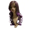 Cosplay Wig Sexy Body Wave Fiber Hair PURPLE Color Long Wavy Wig Heat Resistant Gluelese Synthetic Wigs Women