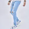 Jeans For Men Fashion Holes High Quality Slim Biker Jogging Stretch Skinny Denim Pants Homme 240417