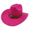 Breide rand hoeden emmer hoeden nieuwe westerse cowboy hoed heren en dames jazzhoed retro cowboy brim rem mantel kerk hoed y240425