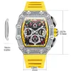 NUEVO ONOLA Full Diamond Multi Functional Fashion Water Watrip Watch Silicone Tape Watch