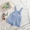 ROMPERS IENENS SOMMER KINDER KINDER COMEN JUMPER PANS DENIM KOMBEITSHERS SHORTS JEANS OUTSER TODDLER SIND SIND GIRL PLAYSITUTSUCHEN HOSSEN D240425