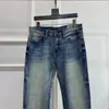 Дизайнерские брюки высококлассные дизайнерские одежды джинсовая джинсовая ткань Новые брюки Kpop растягивание корейское стиль мужчины и женщины модная бренда джинсовая брюка Slim Fit Mall Feats Long Bins
