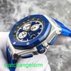 AP Crystal Pols Watch Royal Oak Offshore Series 26400so Blauwe keramische cirkel blauw gezicht Witte timingschijf Datum automatisch mechanisch horloge