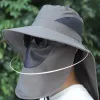 Chapeau de soleil pour hommes femmes avec volet de cou, UPF 50+ UV Randonnées protectrices chapeaux de pêche, grand chapeau de soleil pour femmes hommes