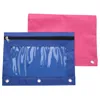 Pieces Ring Binder Pencil Bag 3-Ring Zipper Pouches (6 Colors)