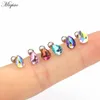 Stud Earrings Miqiao 2pcs Selling Multi-color Zircon Love Flower Drop-shaped Straight Rod Ear Bone Nails Exquisite Piercing Jewelry