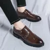 Casual Shoes Men Monk Loafers Fashion Breattable Leather 38-46 Storlek pojkar svart mjuk utomhus höstmulor klänning lägenheter