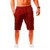 Mens Beach Linen Solid Shorts for Boys Short Homme Mens Short Man Jeans Male Casual Pants 240415