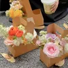 Gift Wrap 10pc Coffee Portable Flower Box Milk Tea Cake Packaging Rose Basket Dessert Shop Take-Away Wrapping Bag