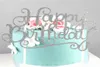 4色のクリスタルラインストーン光沢のあるお誕生日おめでとうケーキトッパーアニバーサリーキッズバースデーパーティー装飾ケーキトップ5311397