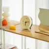 Klockor Ins Nordic Cream Silent Clock Desktop Decorative Simple Small Clock Desk Bedside Oranment för sovrumskontor Studie gåvor