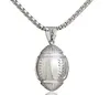 3d American Football Ball Anhänger Halskette Männer Sport Charme Football Games Halskette Hip Hop Schmuck Edelstahl Chain17358848