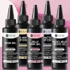 Kits ur socker 100 ml mjölkig gelé vit rosa färggel ingen torkning topprock förstärkning gel nagelkonst blöt av uv led varnisk manikyr