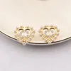 Orecchini vintage per borchie Domana designer di lusso Earring Double Letters Women 18K Diamond Crystal Rhinestones perle Regali di nozze di San Valentino