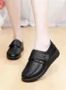 Casual Shoes Autumn Genuine Leather Breathable Plus Size Women Woman Slip On Flat Mother Black Work