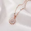 Pendant Necklaces Rotatable Sunflower Necklaces For Women 2024 Fashion Jewelry Accessories Chain Choker