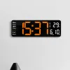 Horloges grandes LED Corloge murale numérique Télécommande Température Tempérade Semaine Affichage de la mémoire Affichage de la mémoire Wathmounted Double Electronic Alarms Corloges