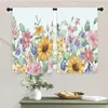 Cortina 2 PCs Moda Floral Gunflower Cozinha Cortinas