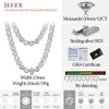 Pass Diamond Tester 408Ct Chain Moisanite Chaîne de 10 mm Bijoux de collier de tennis classique Sier Sier de haute qualité
