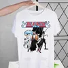 Erkek Tişörtleri Ağartı Anime Kurosaki Ichigo Japonca Tişört Erkekler Retro Yıkanmış Üstler Ts Harajuku Tshirt Strtwear Hip Hop Erkek T-Shirts T240425