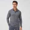 Men's T Shirts Fitness Wear Stand Up Collar Sports Hoodie with Half Zipper Reflective Long Sleeved Quick Drying Running Top