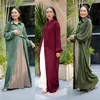 Ethnische kleding Arabische Maleis Indonesië Abaya -shirtjurk voor vrouwen Dubai Turkije Kaftan Moslim Cardigan Button Abayas Femme Caftan -kleding