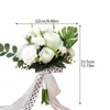 Dekorativa blommor Fake Flower Table Centerpiece Shooting Realistic Silk Cloth Handheld Wedding Bouquet Party Artificial Rose for Bridal Po