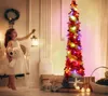 Christmas Decorations OurWarm 5ft Pop Up Tinsel Christmas Tree Collapsible Artificial Christmas Tree with Lights 8 Modes Xmas Home5647063