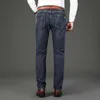 Mäns jeans affärsmän jeans avslappnad rak stretch mode klassisk blå arbete denim byxor manliga wthinlee varumärke kläder storlek 28-40 240423