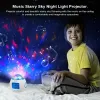 Accessoires muziek vol met sterren projectie digitale wekker Desktop LED Night Light Children Sleep Wearmklok Nacht kleurrijk licht Home