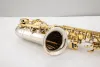 Saxophone Margewate Brand Eb Tune Wo37 Alto Saxophone Eflat Nickel Plated Gold Key Musical Instrument with Case Free Shipping
