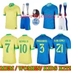 2024 Brasilsfotbollströjor Neymar Vini Jr Camiseta de Futbol Paqueta Raphinha 24 25 Fotbollskjorta Maillots Marquinhos Brasil Richarlison Men Kids Woman Shirts