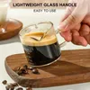 Tumblers Caffetteria barista graduata in vetro a doppia bocca di bocche con manico Accessori Frother H240425