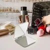 Mirrors Portable Stainless Steel Makeup Mirror Hand Pocket Folded-Side Cosmetic Make Up Mirror Small Square Shapes