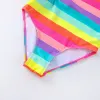 Swimwear chicas de una pieza Strpes coloridas trajes de baño de verano