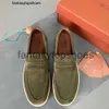 Loro Piano Lp Özellikler Ayakkabı Ayakkabı Klasik Slip-On Common Casual Big Head Fasulye Ayakkabı Üzerinde Tembel Ayakkabılar 1npi